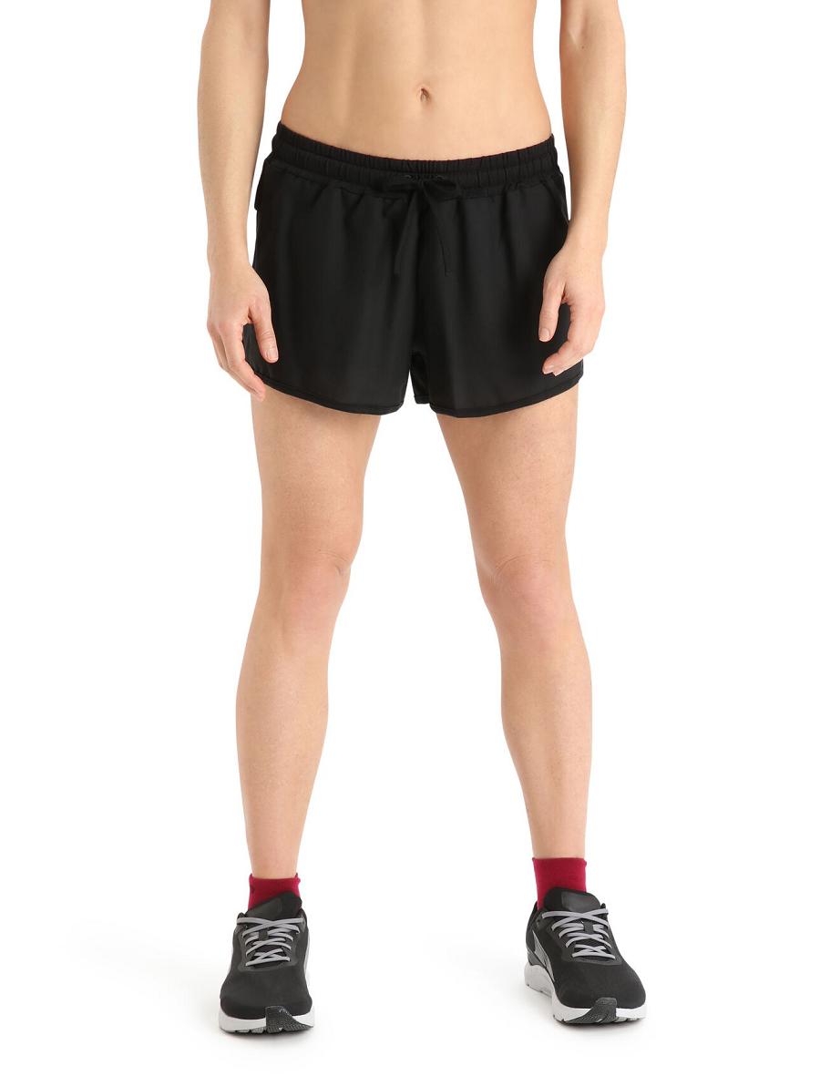 Black Women\'s Icebreaker ZoneKnit™ Merino Shorts | USA 1505LISH